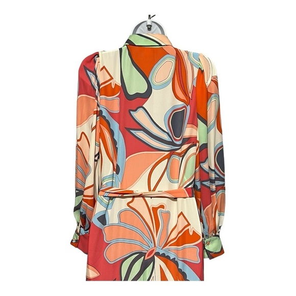 ALEXIS X Target Mixed Floral Long Sleeve Robe Dress Multi Color Button Front - Picture 8 of 13